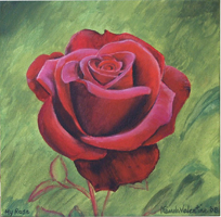 "My Rose" Acrylic Painting on 12" x 12" Canvas FOR SALE