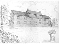 Commissioned Pencil illustration of Water mill /proposed home for planning permission from architectural plans