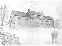 Commissioned Pencil illustration of Water mill /proposed home for planning permission from architectural plans