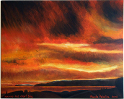 "Sun Rise, Red Wharf Bay - Anglesey" Acrylic painting on 30" x 24" canvas FOR SALE